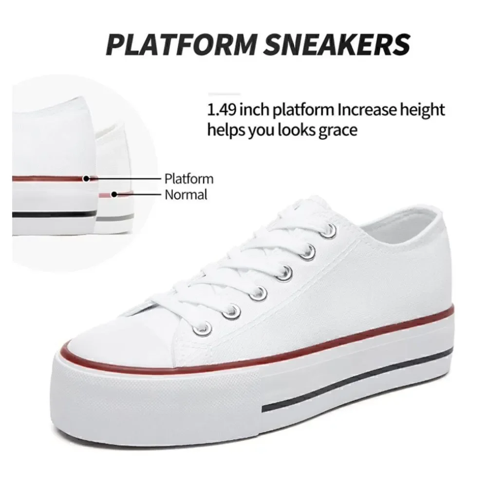 Platform Canvas Low Top Sneakers